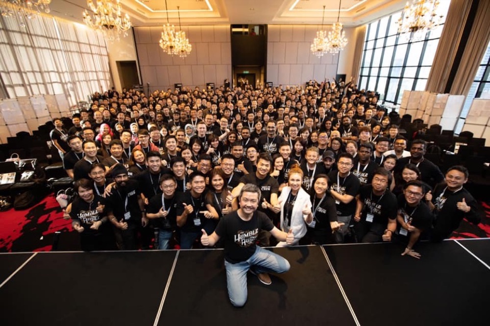 A full ballroom at a live training
